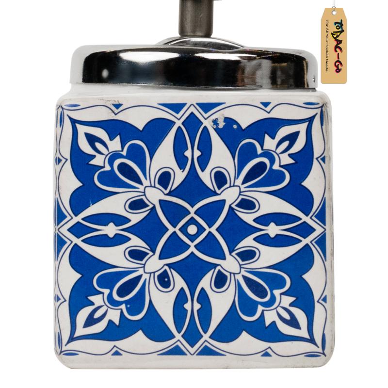 Blue Flower Vacuum Ashtray 5 Inches