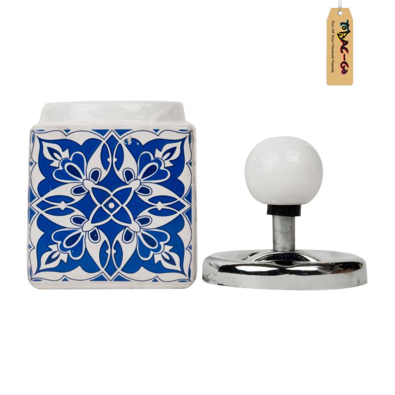 Blue Flower Vacuum Ashtray 5 Inches