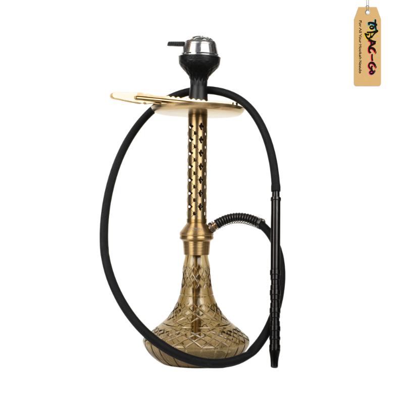 Foggit Alexander Hookah with Bag – Gold Stem, Grey Base