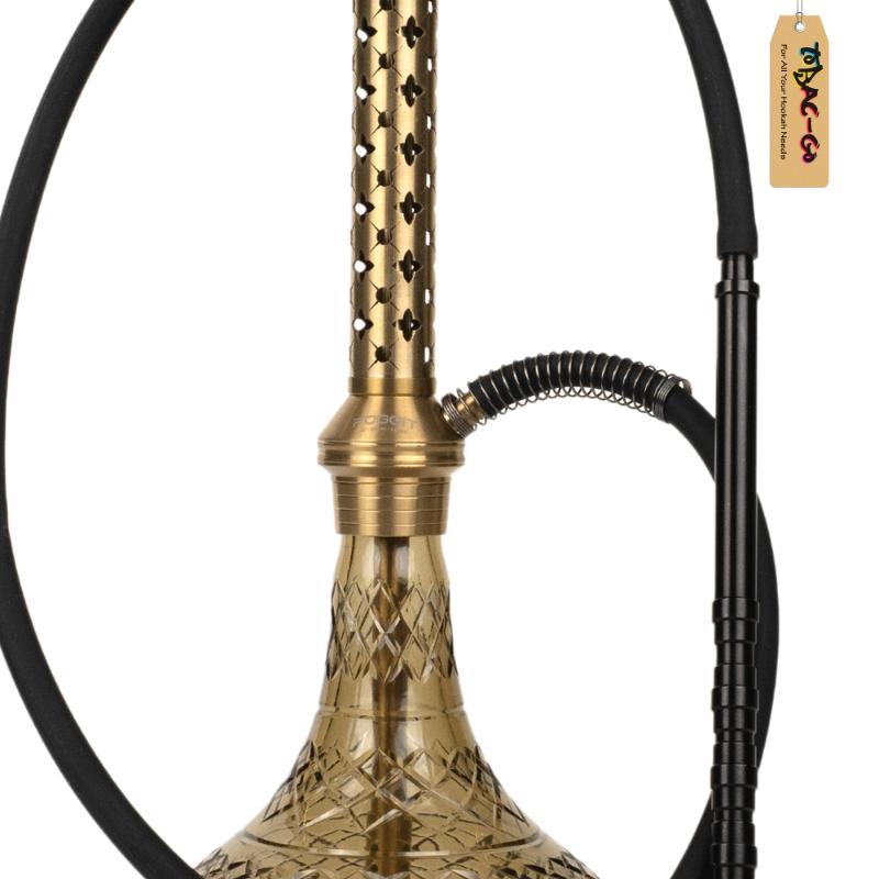 Foggit Alexander Hookah with Bag – Gold Stem, Grey Base
