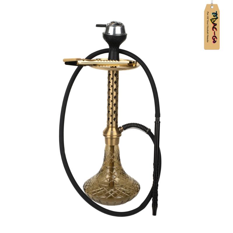 Foggit Alexander Hookah with Bag – Gold Stem, Grey Base