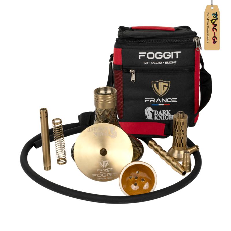Foggit Dark Knight Hookah - Compact Bronze Premium Design