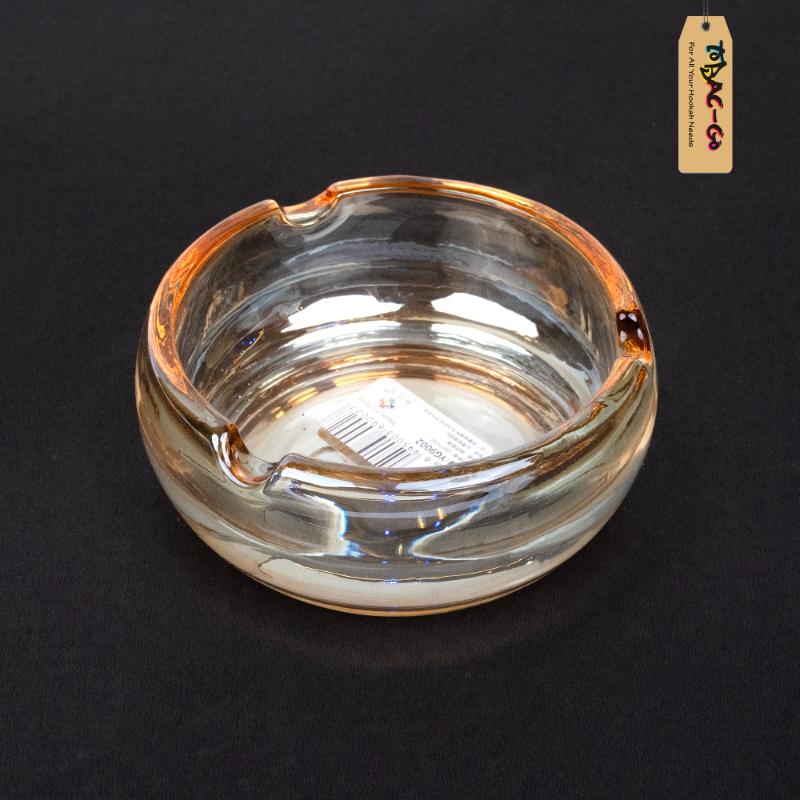 Clear Deep Bowl Ashtray 5 Inches-Gold