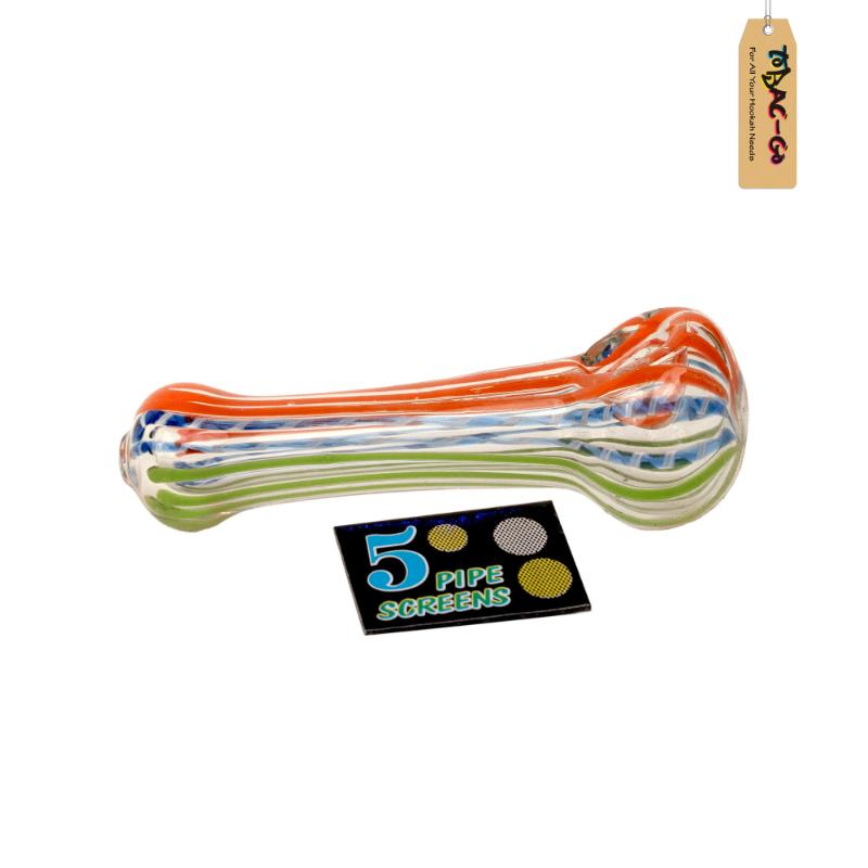 Smoking Glass Pipe + Filter Screens Combo Multicolor 2