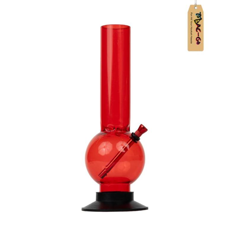 Round ball Acrylic Bong 10 Inches-red