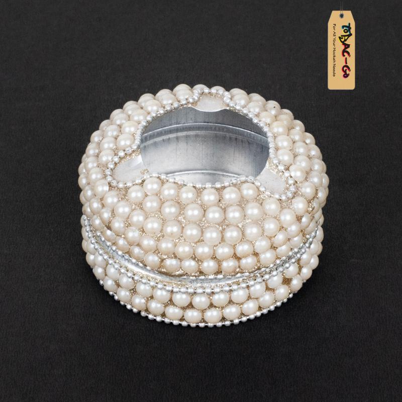 Handmade Pearl Ashtray 3 Inches-Silver