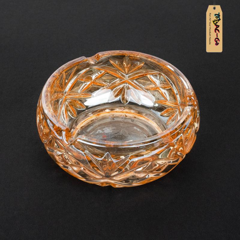 Red Cherry Solid Color Glass Ashtray 5 Inches-Gold