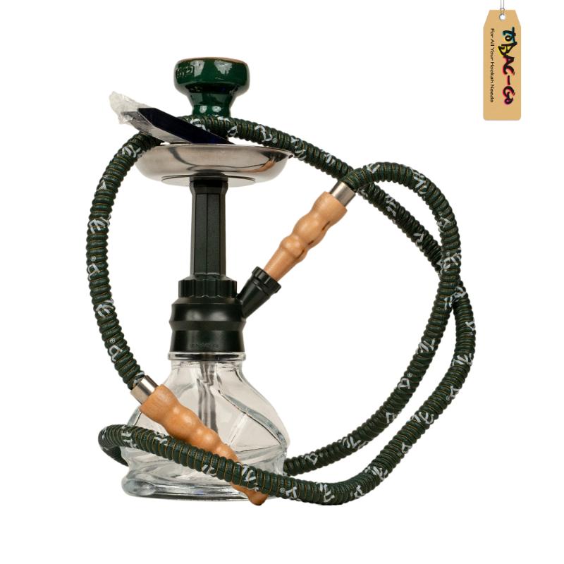 Mya Chiko Hookah - Acrylic Stem & Pentagon Glass Base-Green