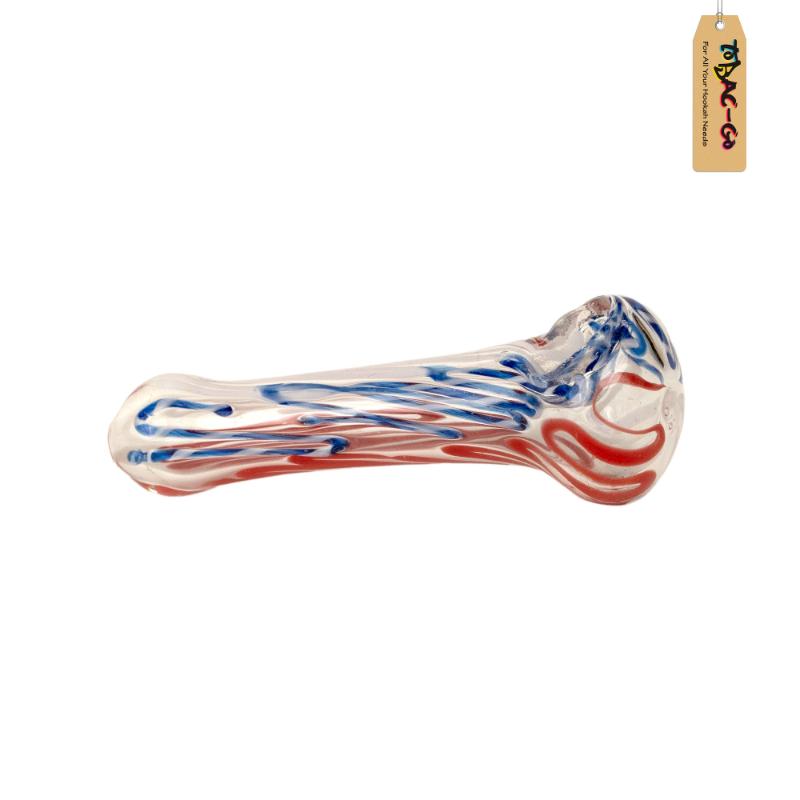 Smoking Glass Pipe Red&Blue Marble 