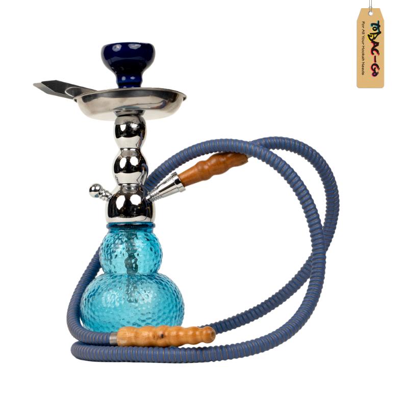 Mya Gelato Hookah - Textured Glass Unique Design-Light Blue