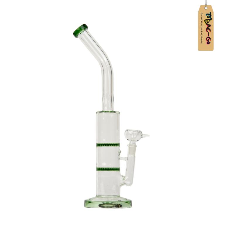 Double Honeycomb Percolator Clear 16 Inches-Green