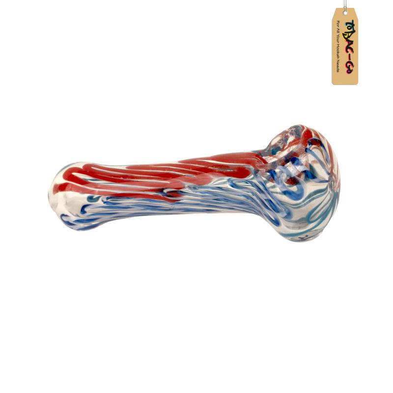 Smoking Glass Pipe Red&Blue Marble 2