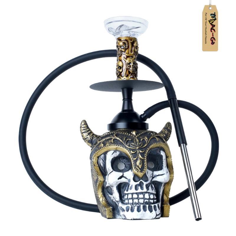 Warrior Skull Hookah-Gold